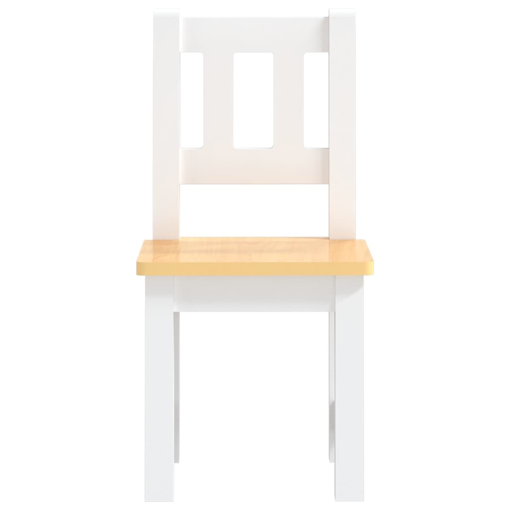 vidaXL 3-daļīgs bērnu galda un krēslu komplekts, balts ar bēšu, MDF