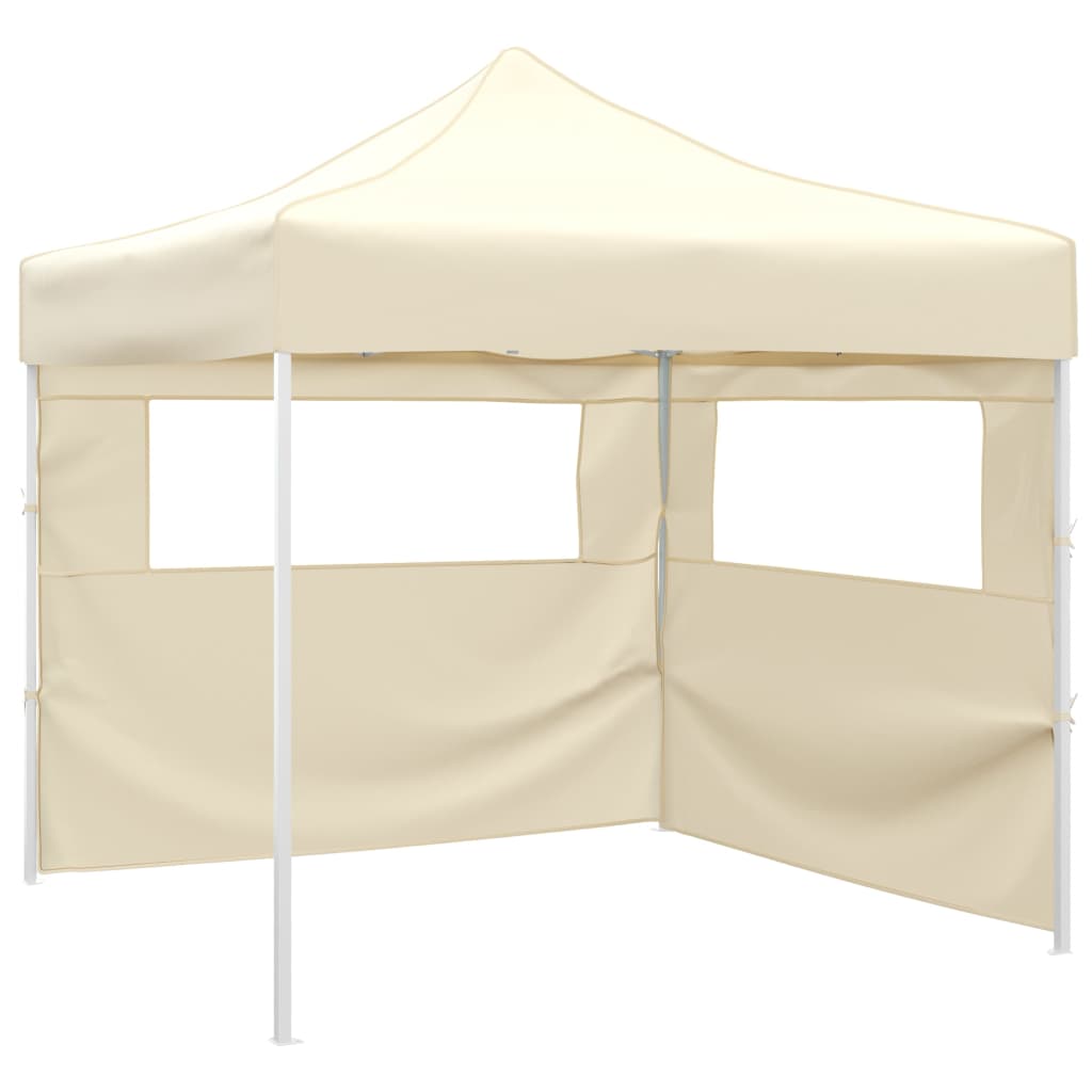 vidaXL saliekama telts ar 2 sienām, 3x3 m, krēmkrāsā