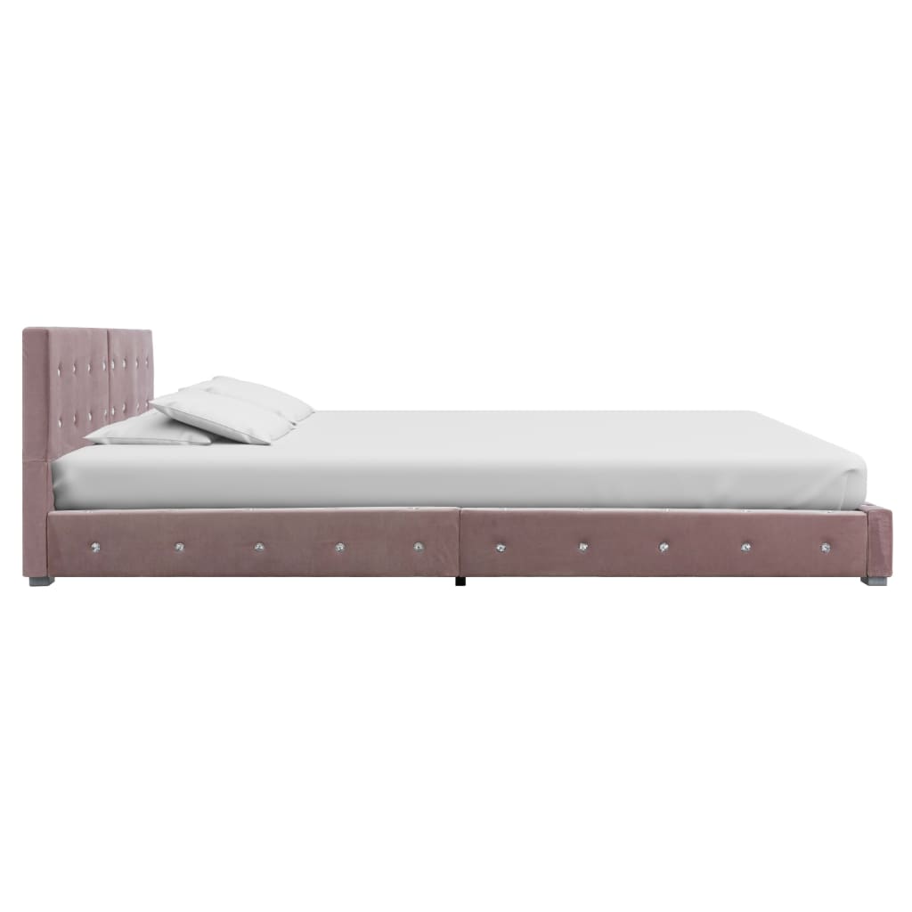 vidaXL gultas rāmis, rozā samts, 180x200 cm