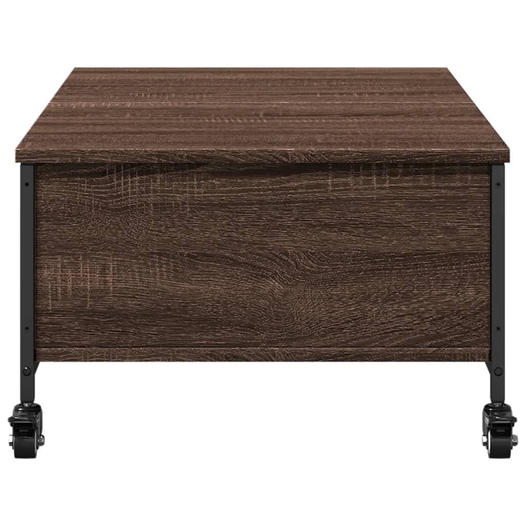 vidaXL kafijas galdiņš ar riteņiem, ozolkoka, 91x55x34 cm, koks