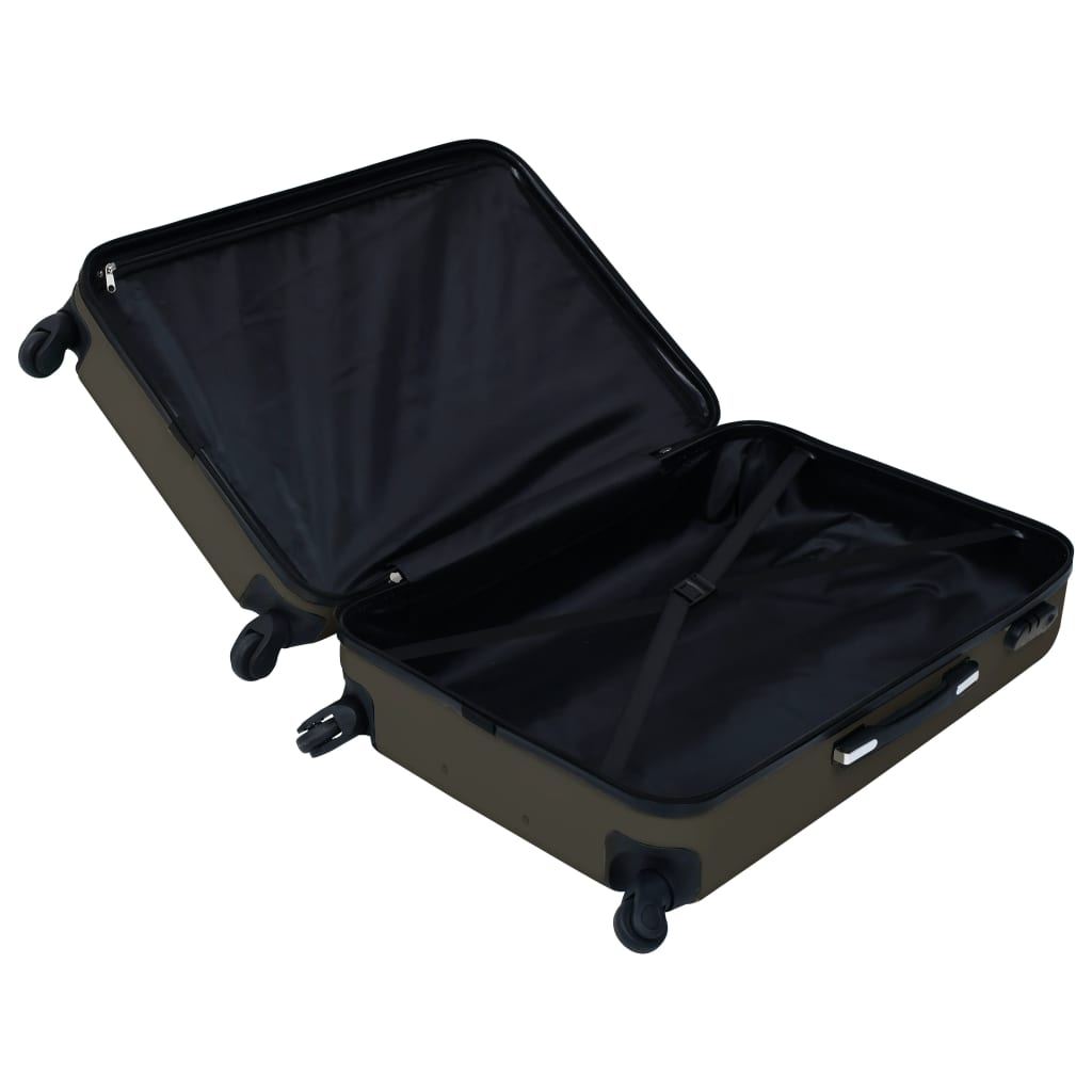 vidaXL cieto koferu komplekts, 3 gab., ABS, antracītpelēki