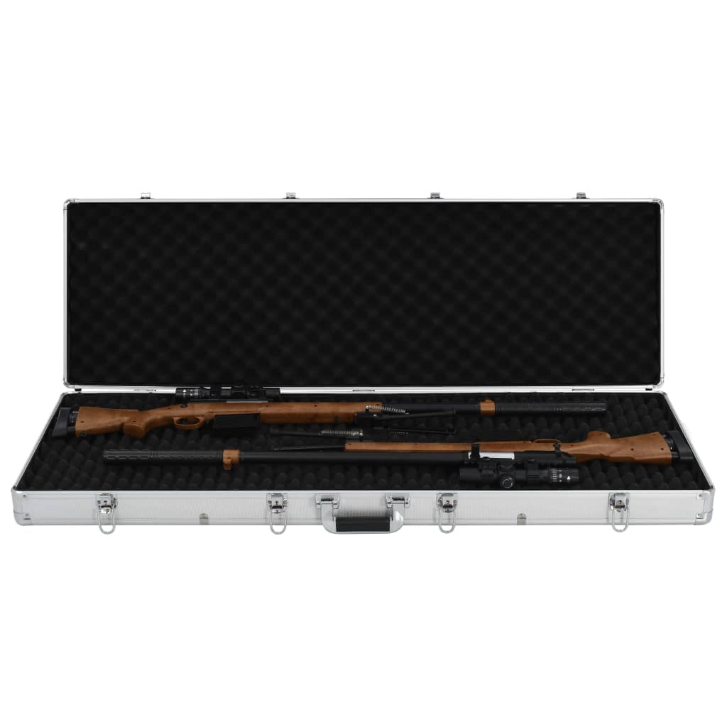 vidaXL ieroču kaste, alumīnijs, 118x38x12 cm, sudraba krāsā