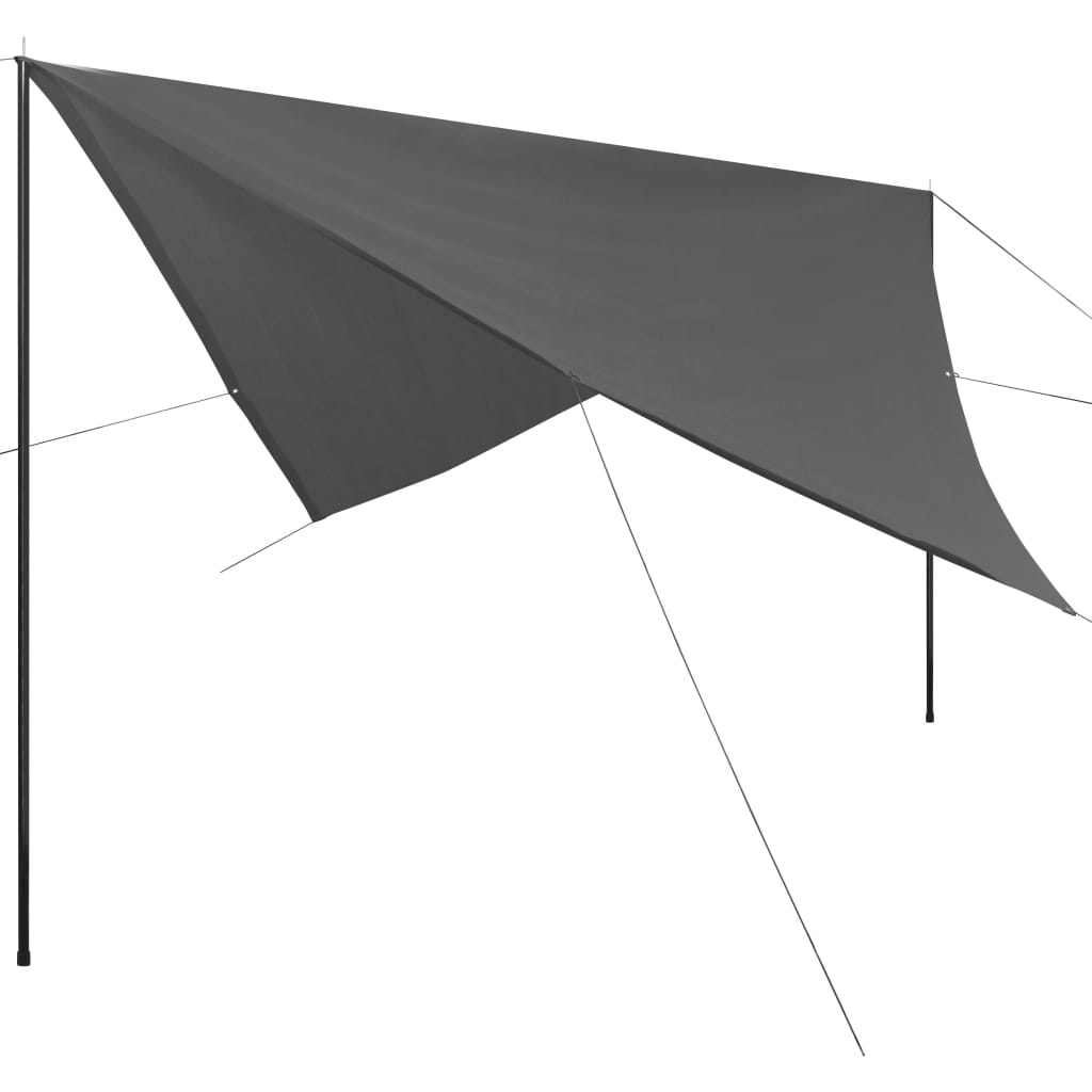 vidaXL HDPE saulessargs ar stabiem, 4x4 m, kvadrāta formas, balts