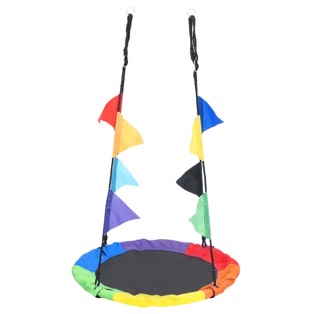 vidaXL šūpoles ar karogiem, krāsainas, 100 cm