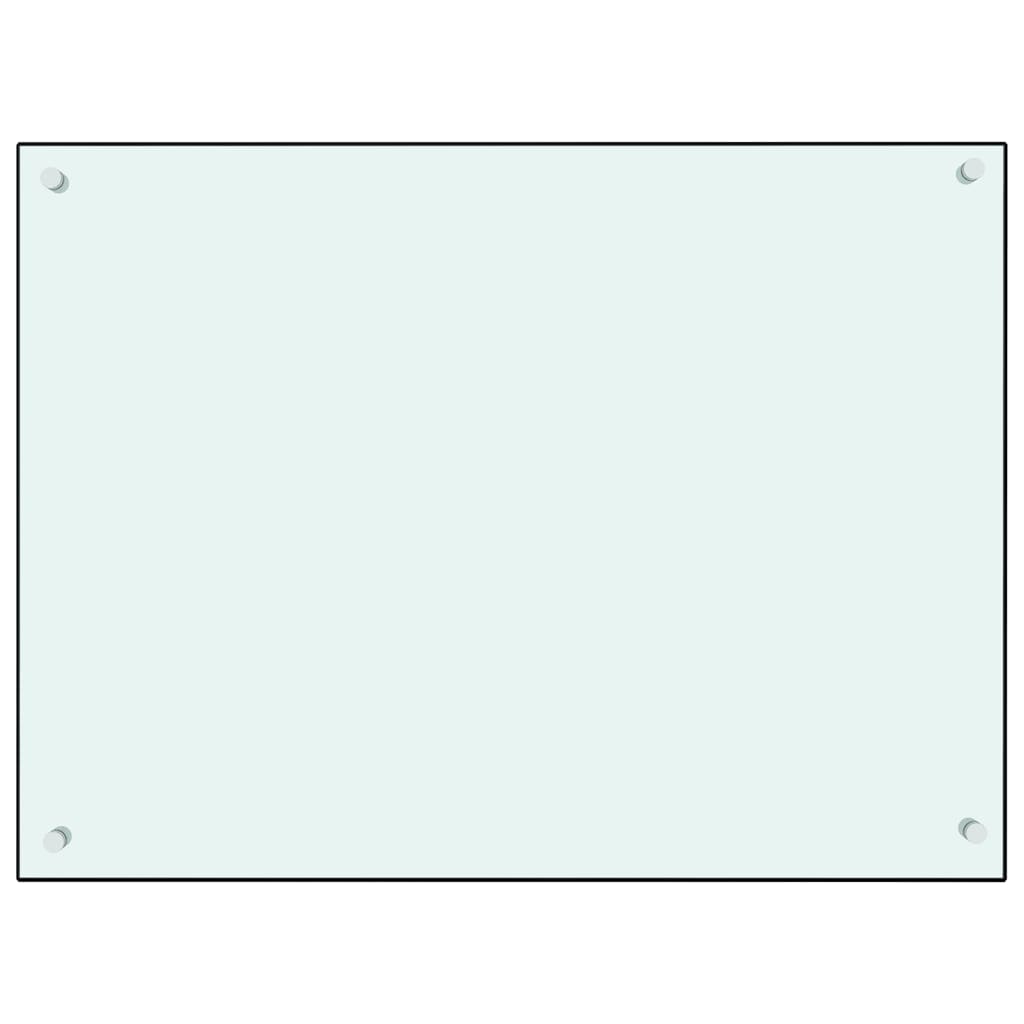 vidaXL virtuves sienas panelis, 80x60 cm, rūdīts stikls, balts