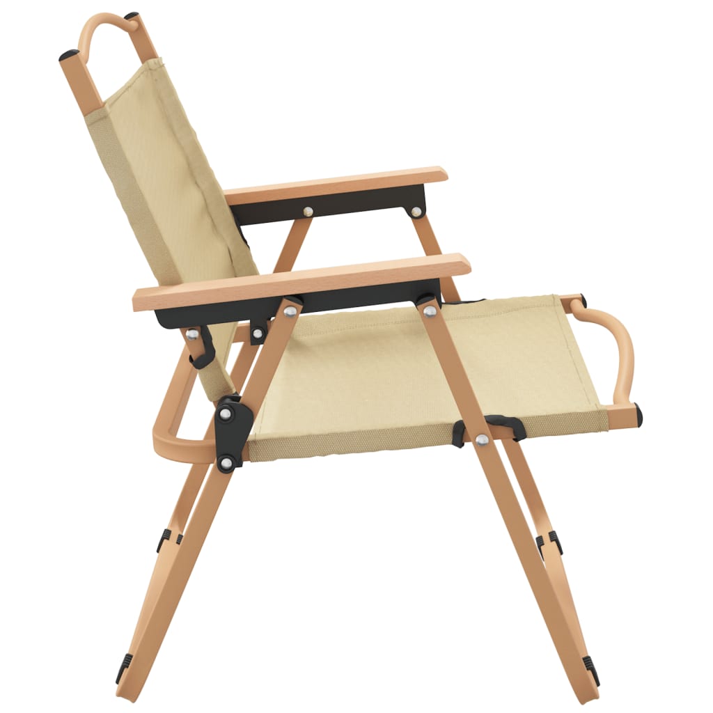 vidaXL kempinga krēsli, 2 gab., 54x43x59 cm, Oksfordas audums, bēši
