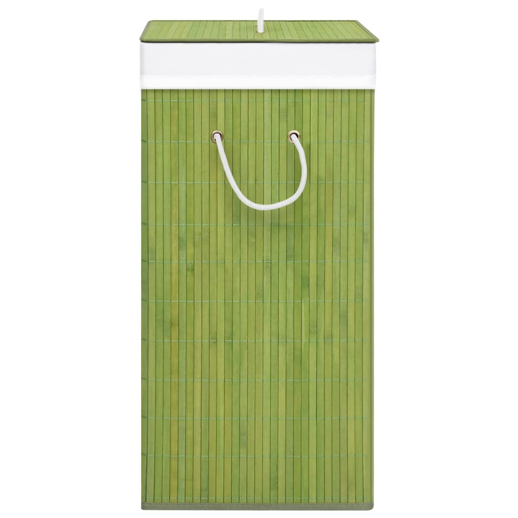vidaXL veļas grozs ar 1 nodalījumu, bambuss, zaļš
