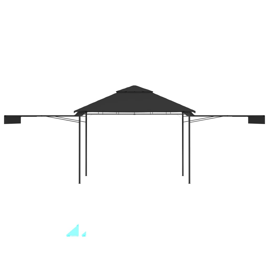vidaXL nojume ar 2 izvelkamiem jumtiem, 3x3x2,75 m, pelēka,180 g/m²
