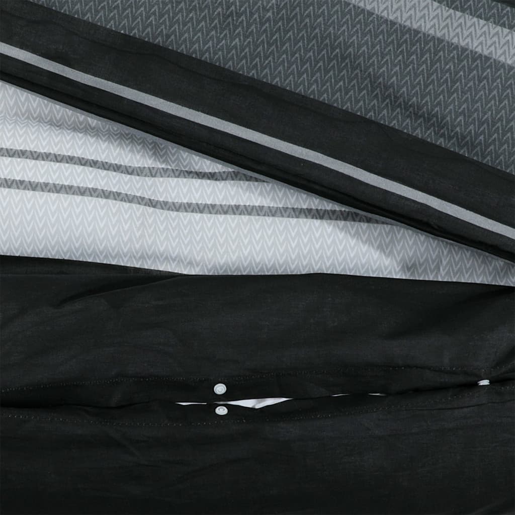 vidaXL gultasveļas komplekts, melns un balts, 155x220 cm, kokvilna