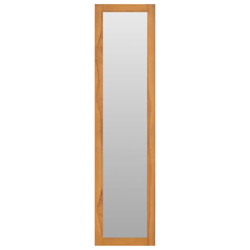 vidaXL sienas spogulis ar plauktiem, 30x30x120 cm, masīvs tīkkoks
