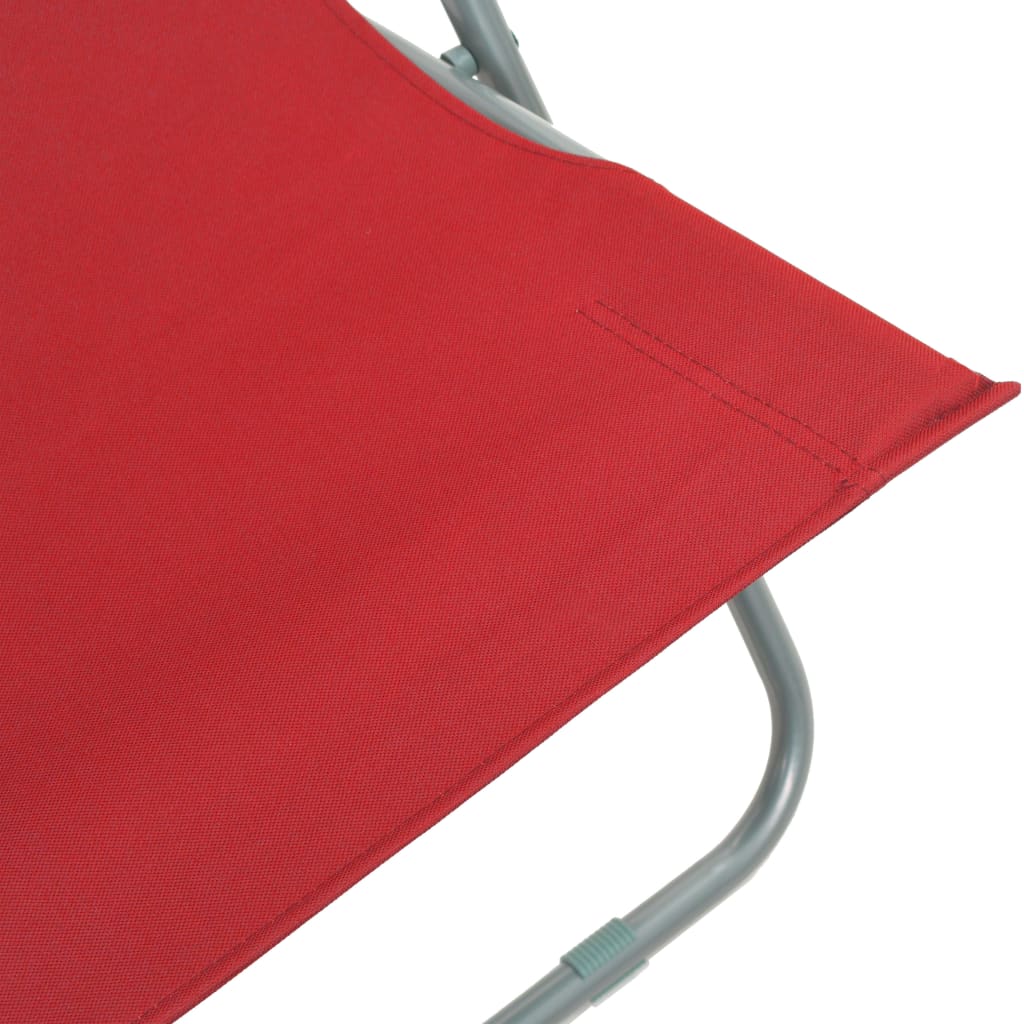 vidaXL saliekami pludmales krēsli, 2 gab., tērauds, audums, sarkani