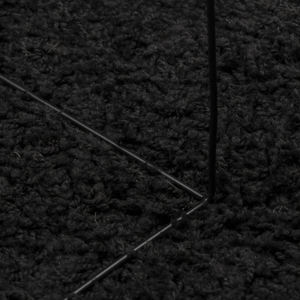 vidaXL paklājs PAMPLONA, 60x110 cm, Shaggy, moderns, melns