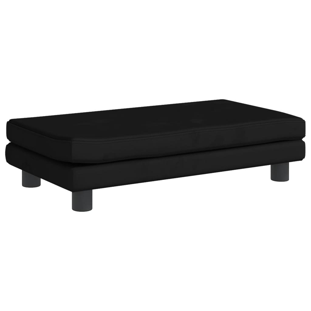 vidaXL bērnu dīvāns ar soliņu, melnu, 100x50x30 cm, samts