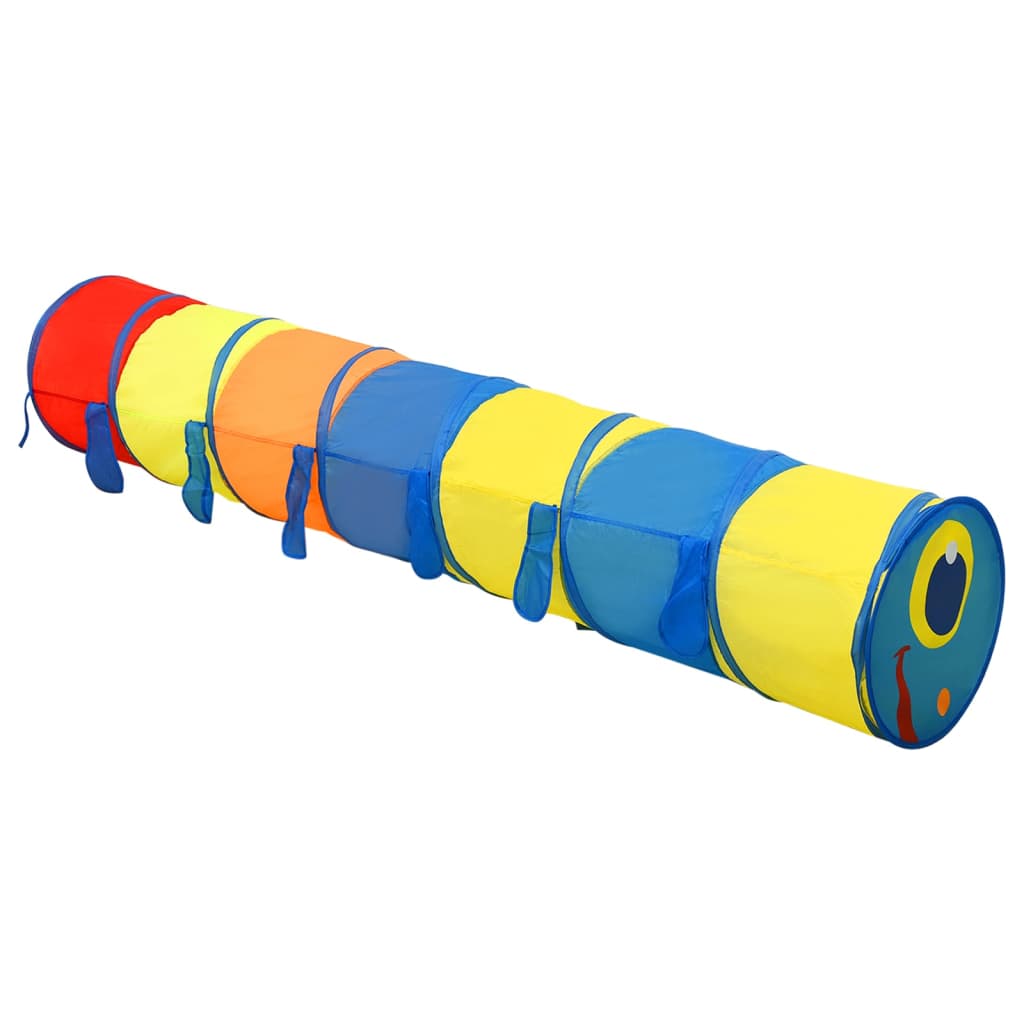 vidaXL rotaļu tunelis, 250 bumbiņām, 245 cm, poliesters, daudzkrāsains