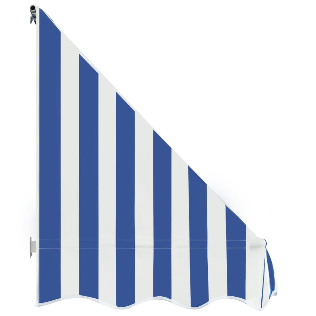 vidaXL markīze, 350x120 cm, zila ar baltu