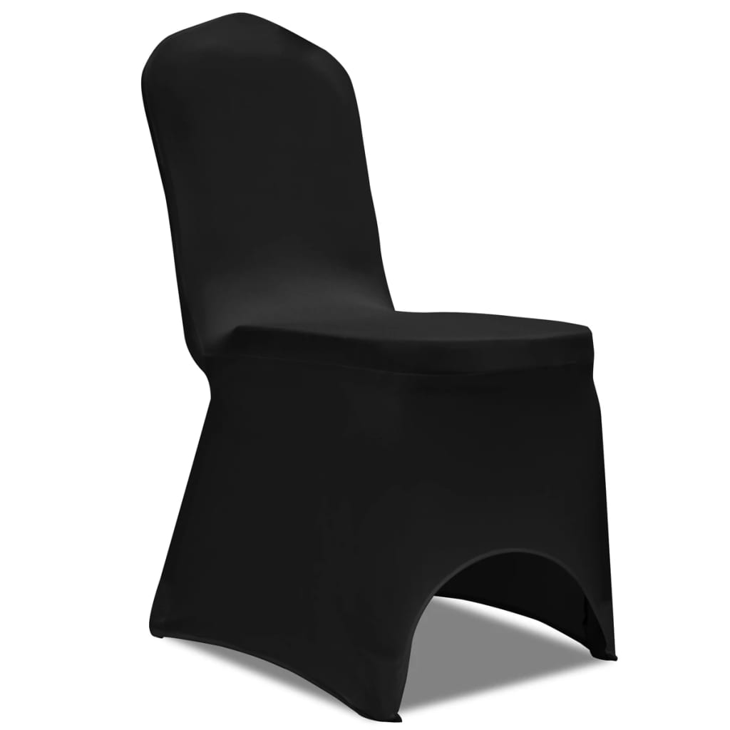 Melns, elastīgs krēsla pārklājs 6 gab.