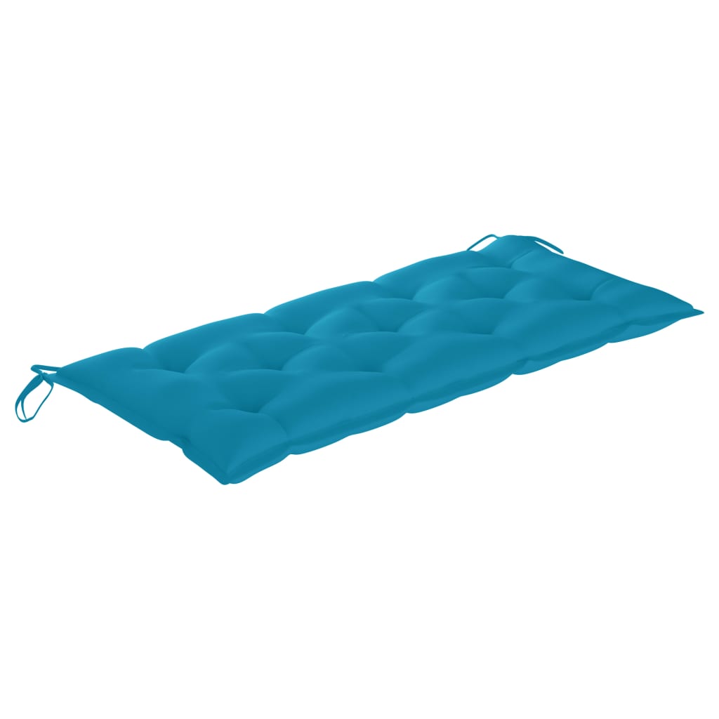 vidaXL sols ar gaiši zilu matraci, 120 cm, masīvs tīkkoks