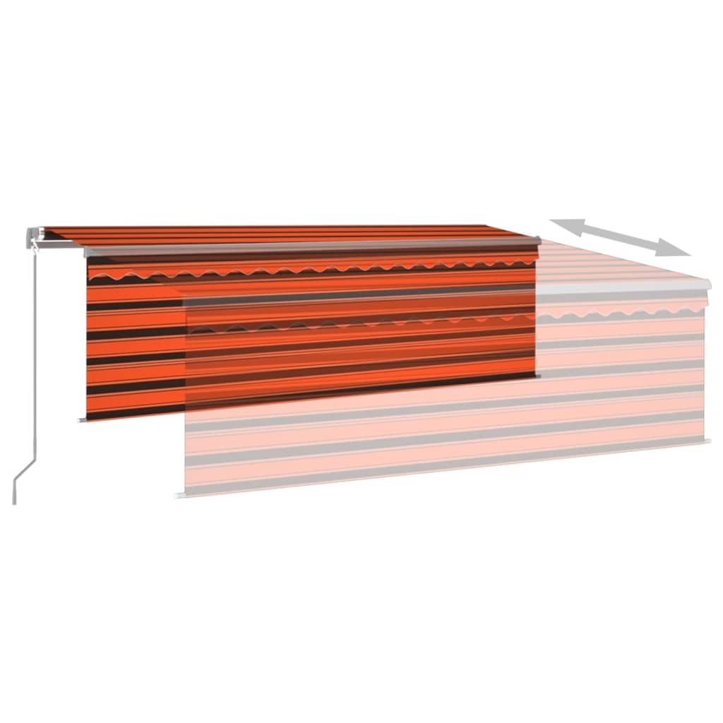 vidaXL izvelkama markīze ar žalūziju, 4,5x3 m, manuāla, oranži brūna