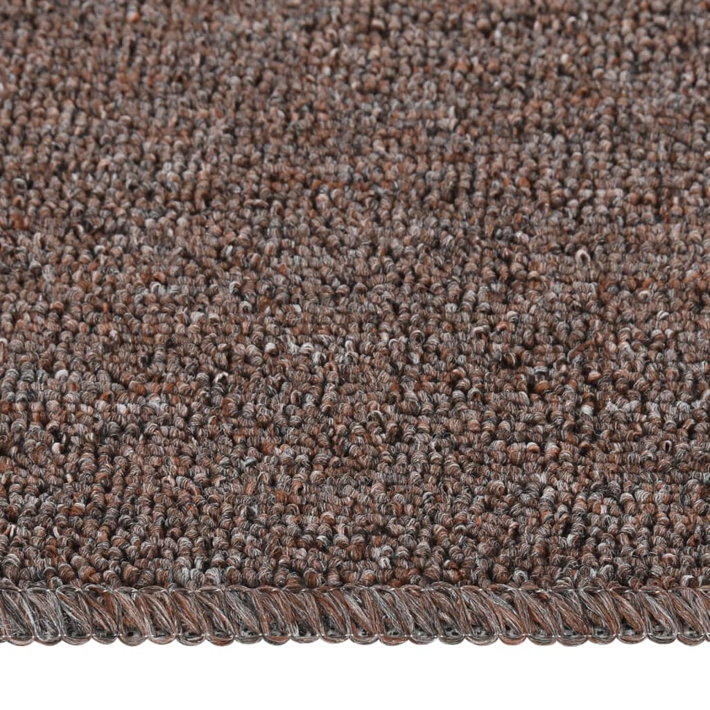 vidaXL kāpņu paklāji, neslīdoši, 15 gab., 75x20 cm, brūni, taisnstūra