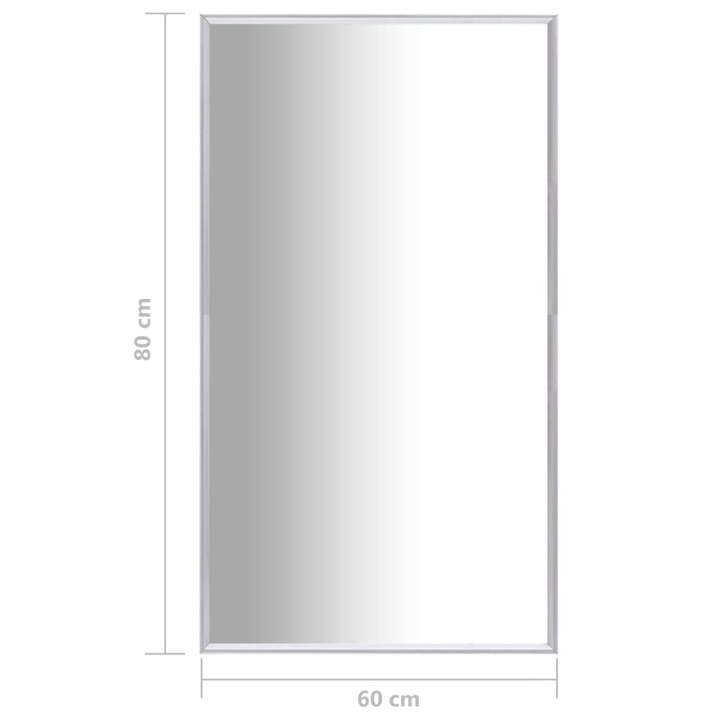 vidaXL spogulis, 80x60 cm, sudraba krāsā