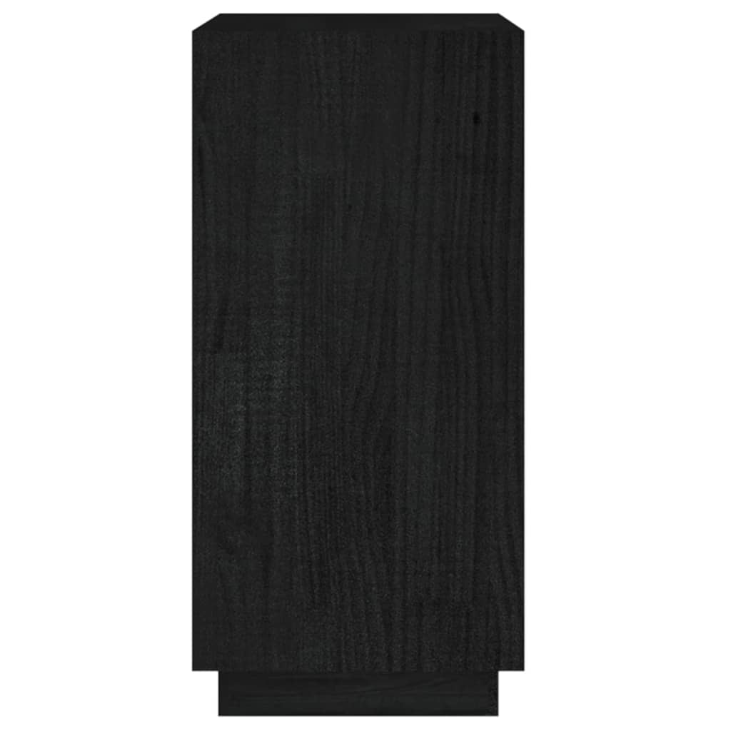 vidaXL grāmatu plaukts, melns, 40x35x71 cm, priedes masīvkoks