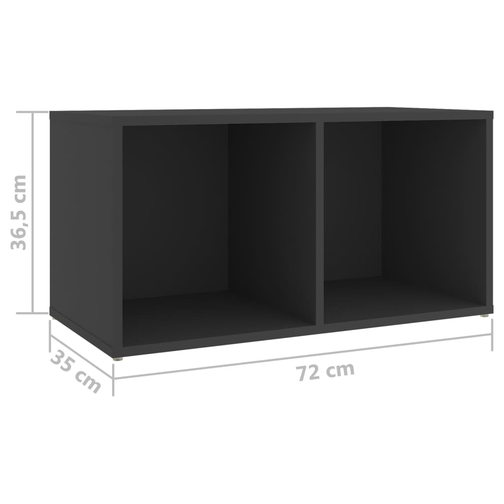 vidaXL TV plaukti, 4 gab., pelēki, 72x35x36,5 cm, skaidu plāksne