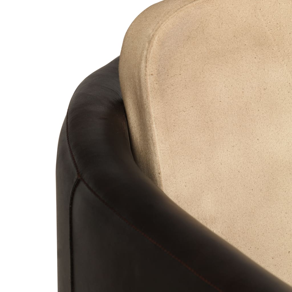 vidaXL atpūtas krēsls, dzeltenbrūna un melna dabīgā āda