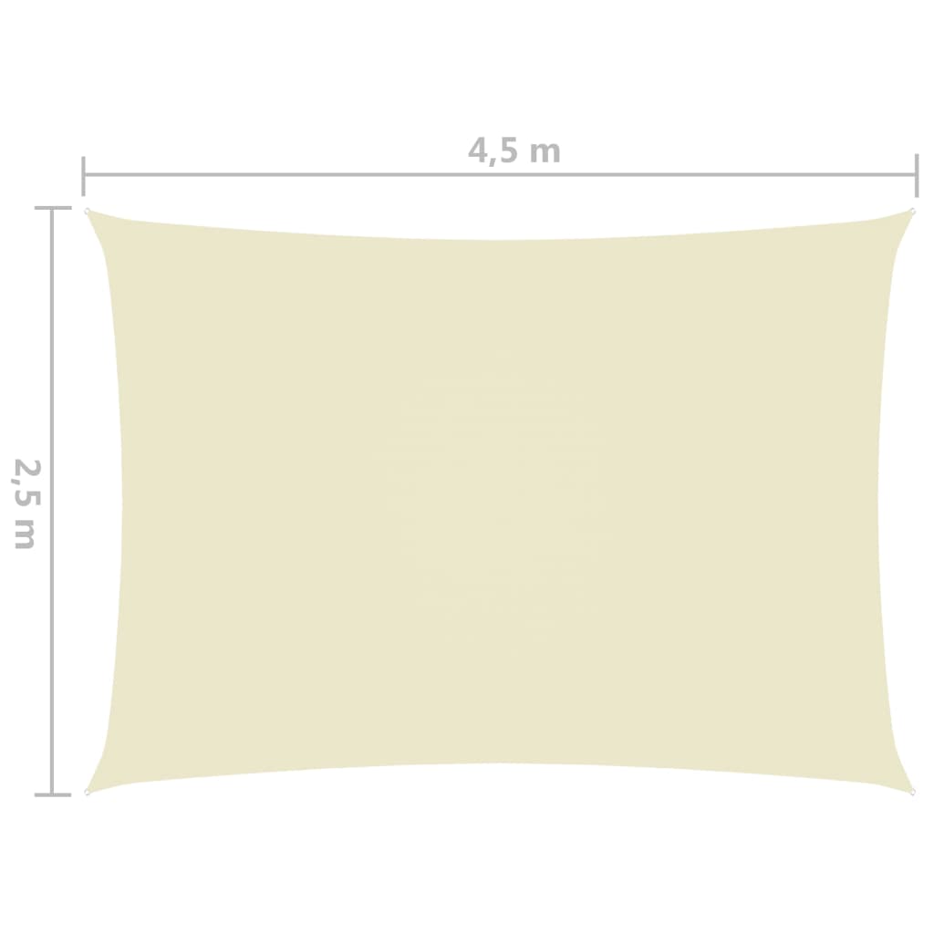 vidaXL saulessargs, taisnstūra, 2,5x4,5 m, krēmkrāsas oksforda audums