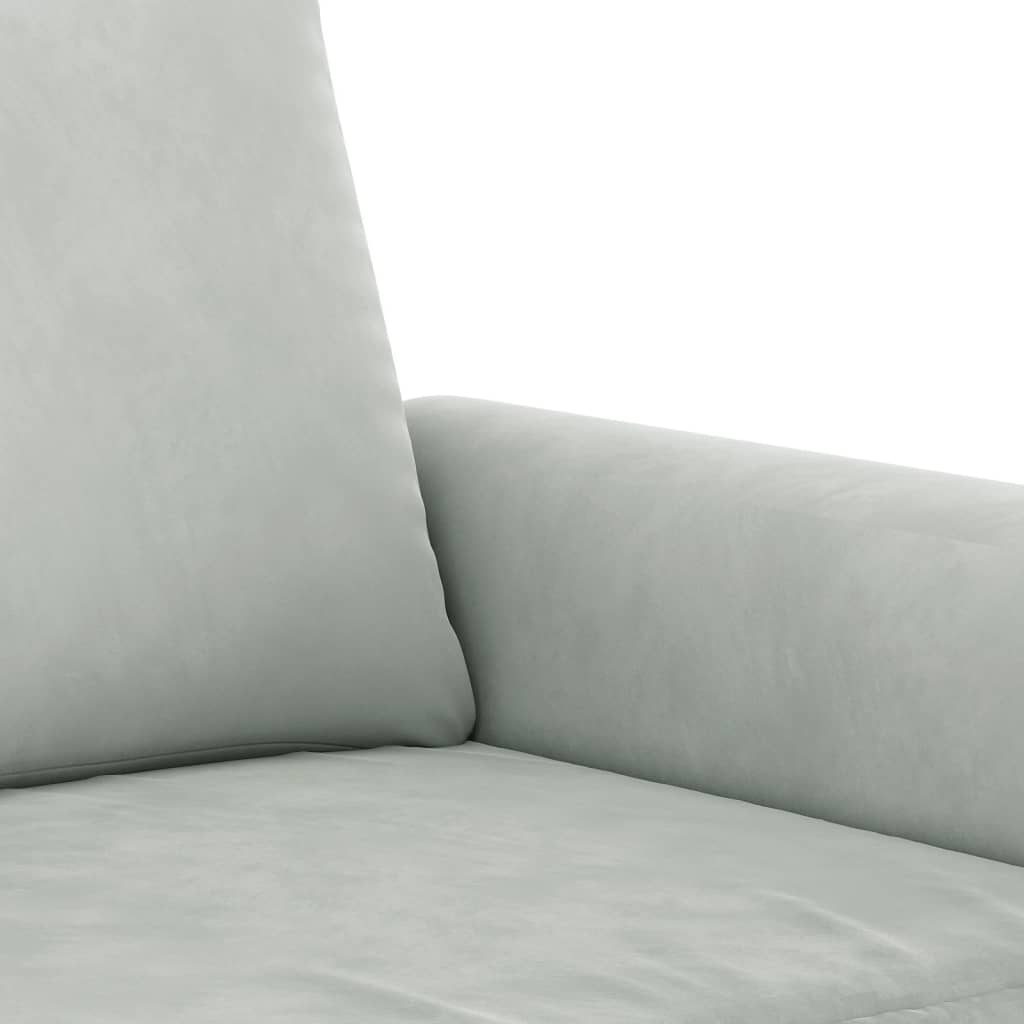 vidaXL trīsdaļīgs dīvānu komplekts ar spilveniem, gaiši pelēks samts