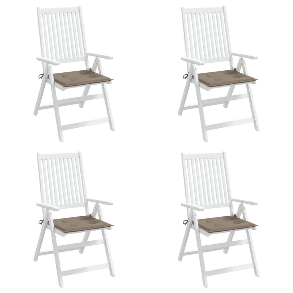vidaXL dārza krēslu spilveni, 4 gab., pelēkbrūni, 50x50x3 cm, audums