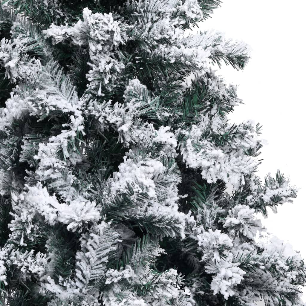 vidaXL izgaismota Ziemassvētku egle ar rotājumiem, zaļa, 240 cm, PVC