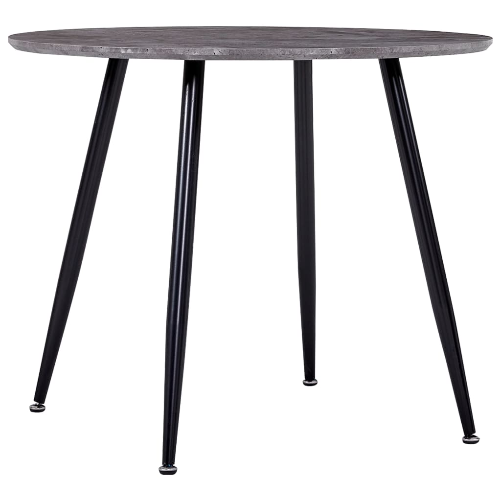 vidaXL virtuves galds, betona pelēks un melns, 90x73,5 cm, MDF