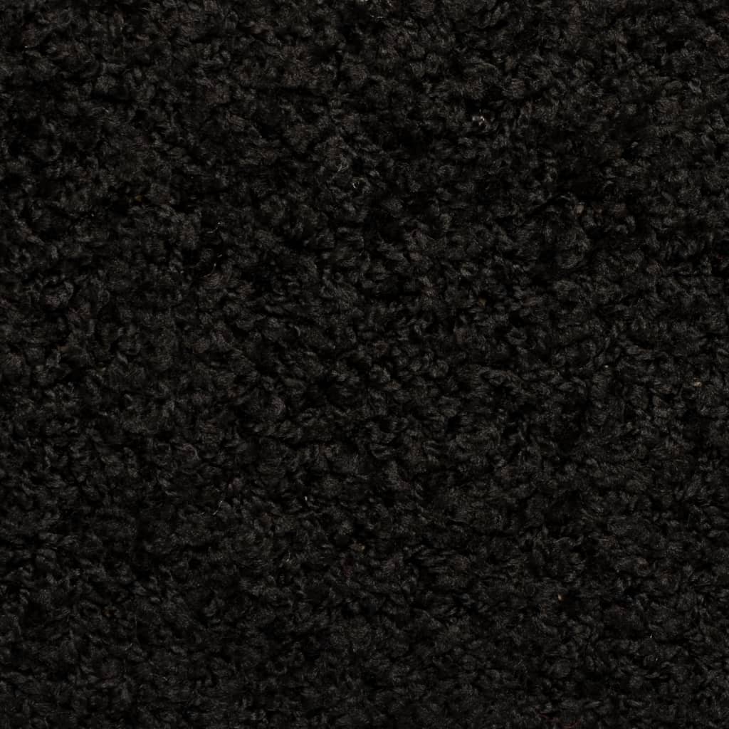 vidaXL kāpņu paklāji, 10 gab., 65x21x4 cm, melni