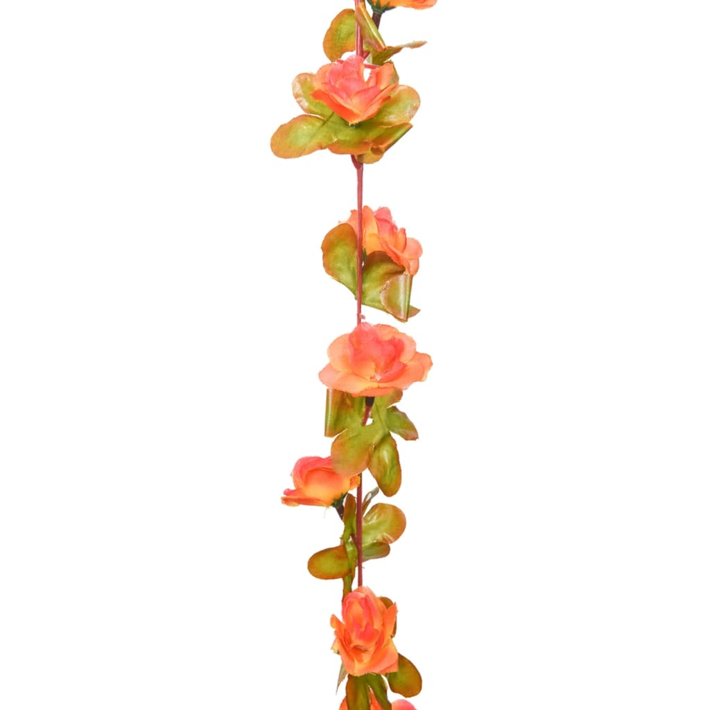 vidaXL mākslīgo ziedu vītnes, 6 gab., oranžs, 250 cm