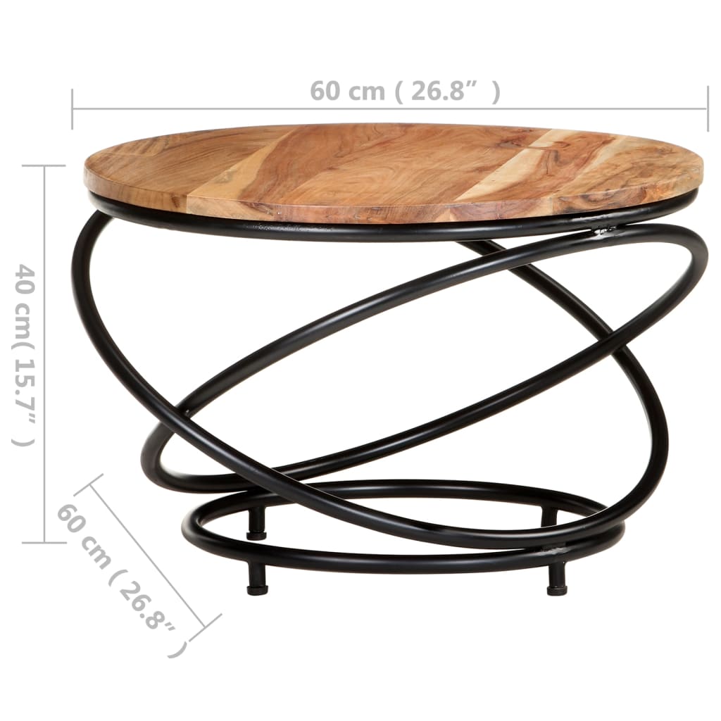 vidaXL kafijas galdiņš, 60x60x40 cm, akācijas masīvkoks