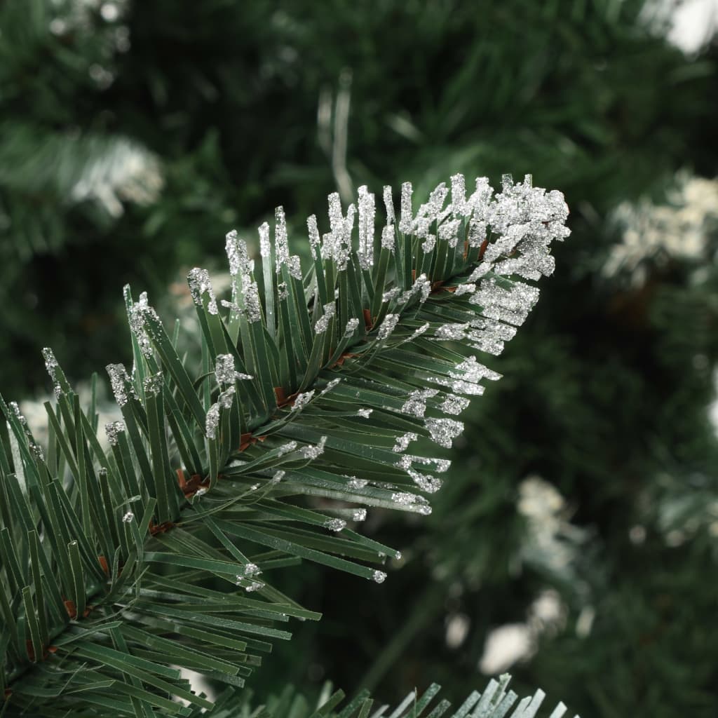 vidaXL mākslīgā Ziemassvētku egle, čiekuri, balti spīdumi, 180 cm