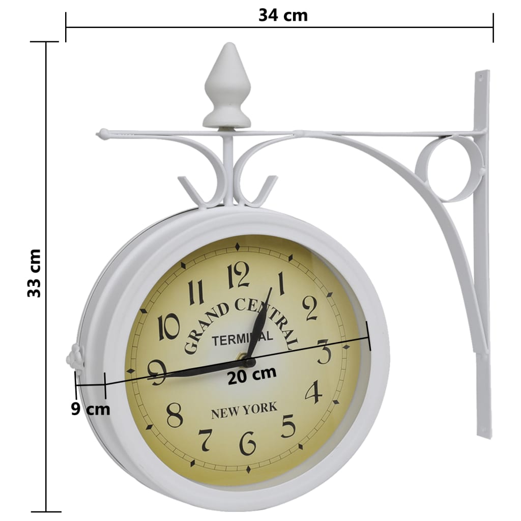vidaXL sienas pulkstenis, divpusējs, klasisks dizains