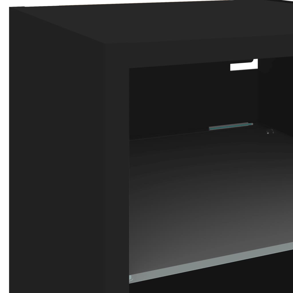vidaXL 8-daļīgs TV skapīšu komplekts ar LED, melns, inženierijas koks