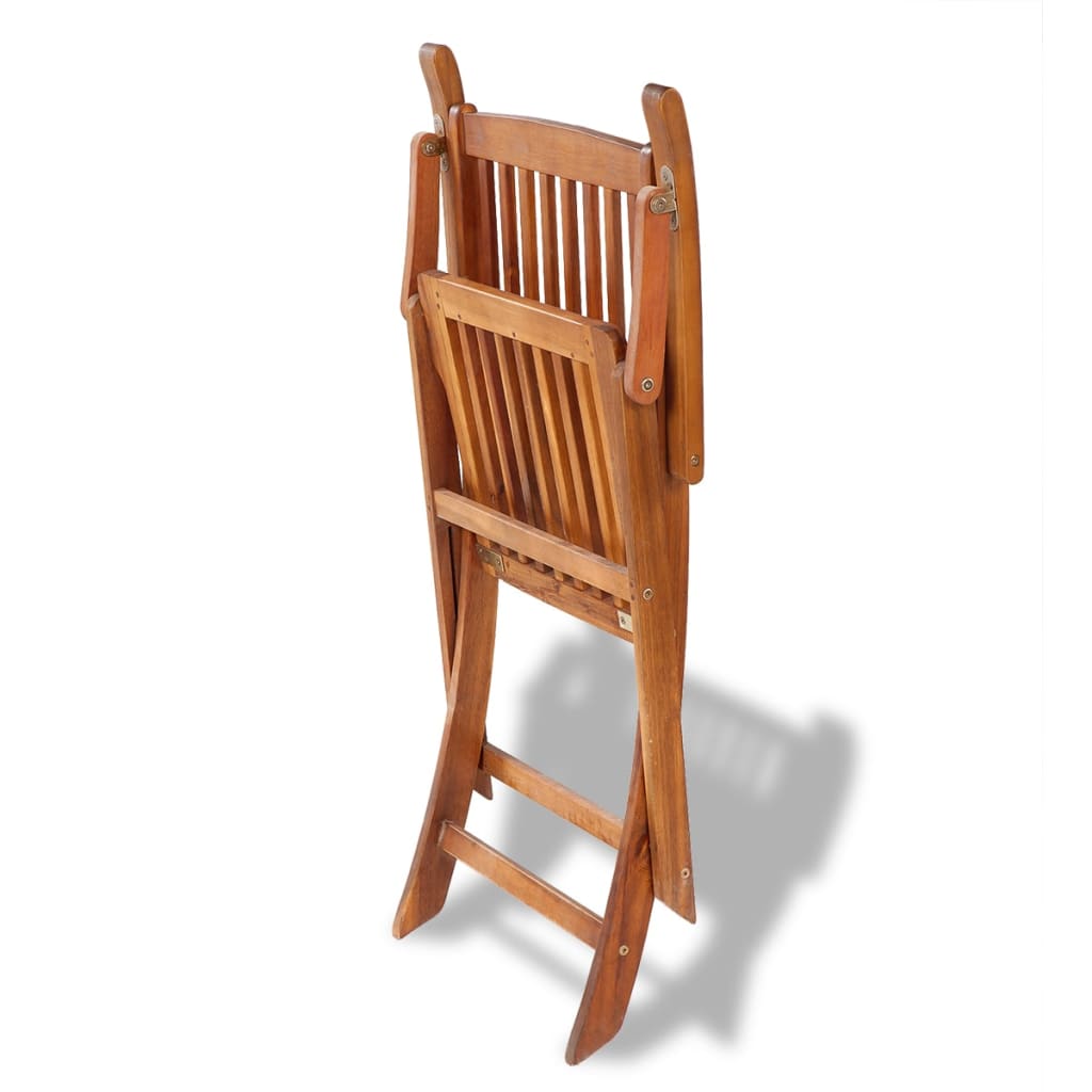 vidaXL saliekami dārza krēsli, 2 gab., akācijas masīvkoks, brūni