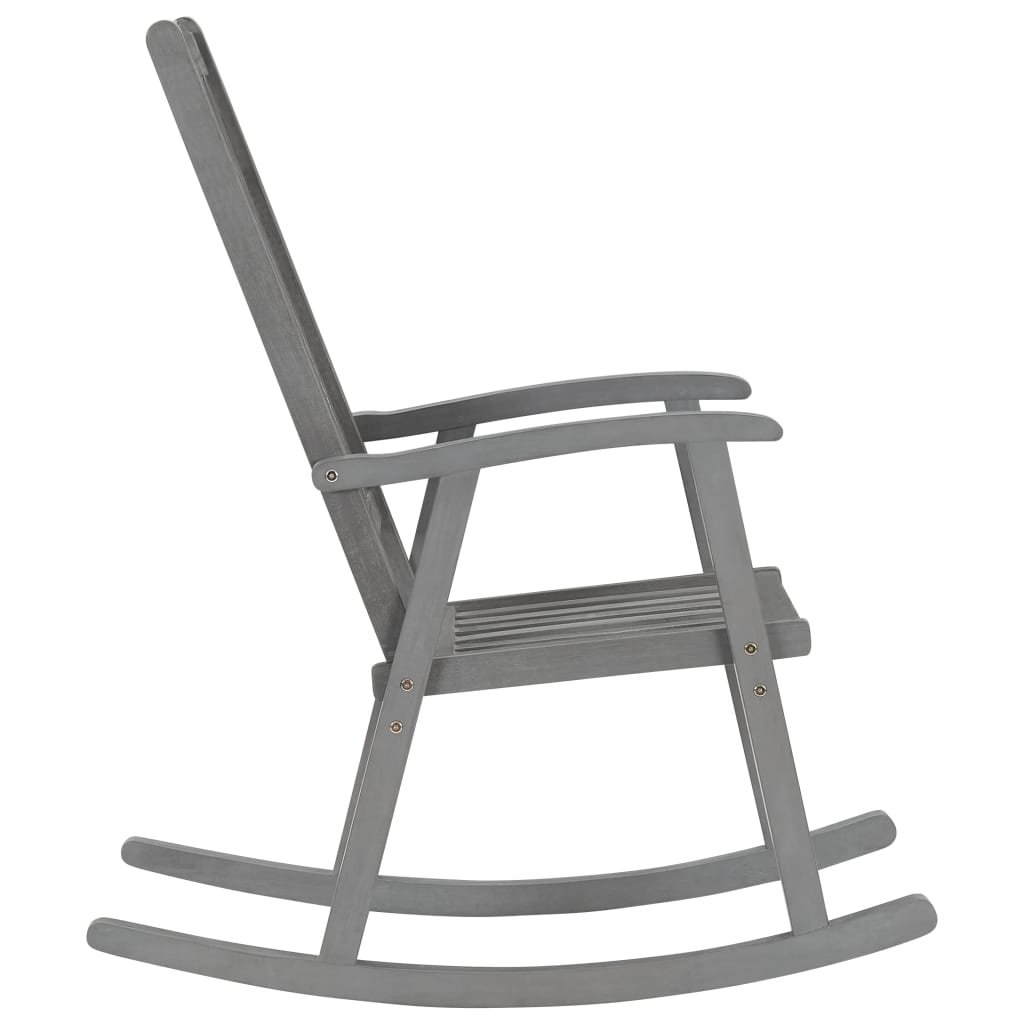 vidaXL šūpuļkrēsls, pelēks, akācijas masīvkoks