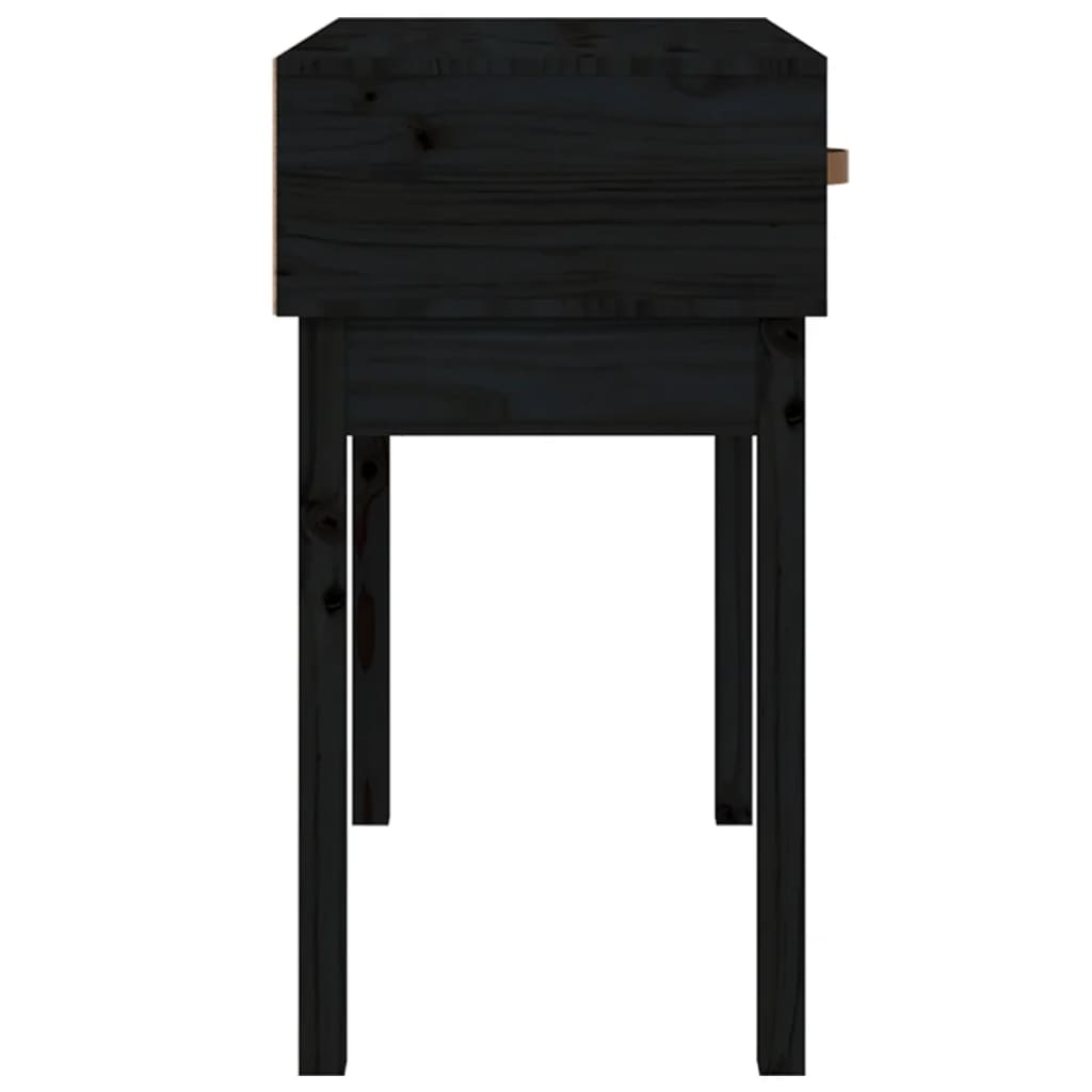 vidaXL konsoles galdiņš, melns, 76,5x40x75 cm, priedes masīvkoks
