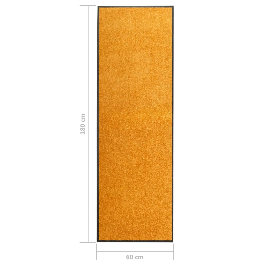 vidaXL durvju paklājs, mazgājams, oranžs, 60x180 cm