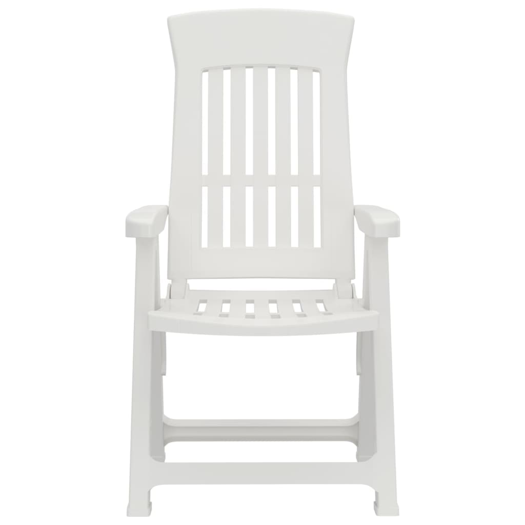 vidaXL atgāžami dārza krēsli, 2 gab., balti, PP
