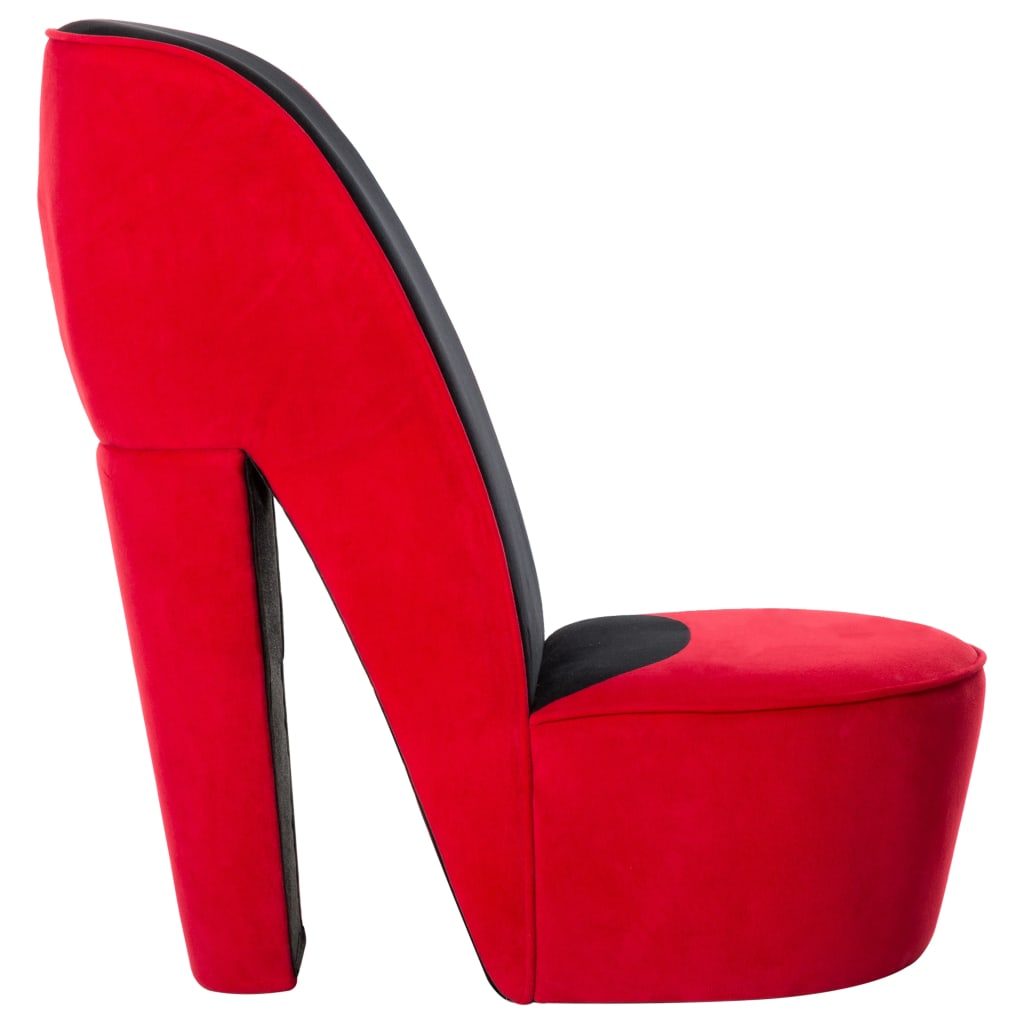 vidaXL krēsls, augstpapēžu kurpes dizains, sarkans samts