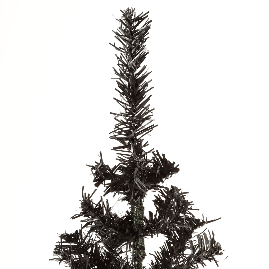 vidaXL mākslīgā Ziemassvētku egle, šaura, melna, 150 cm