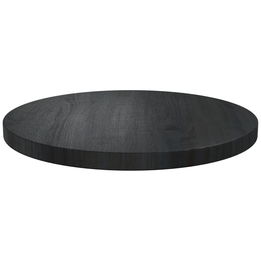 vidaXL galda virsma, melna, Ø40x2,5 cm, priedes masīvkoks