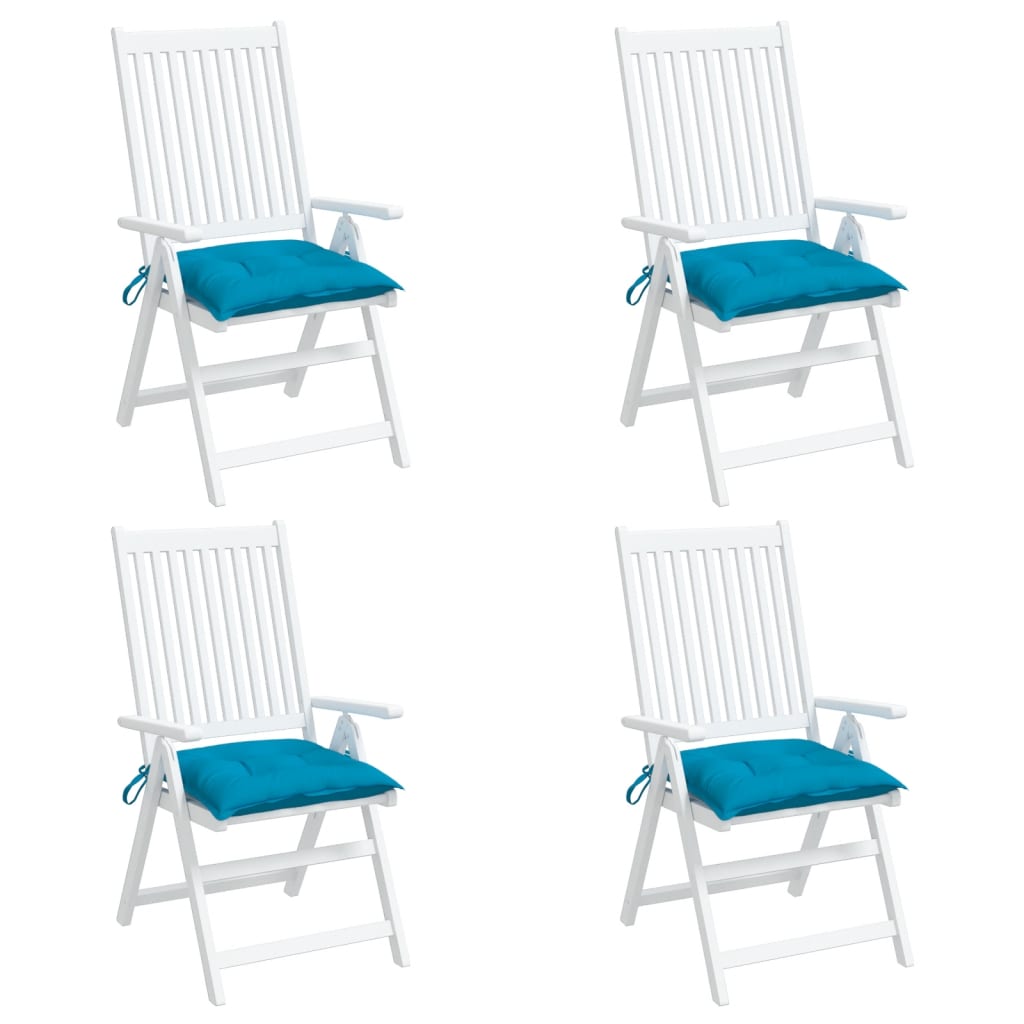 vidaXL dārza krēslu spilveni, 4 gab., gaiši zili, 40x40x7 cm, audums
