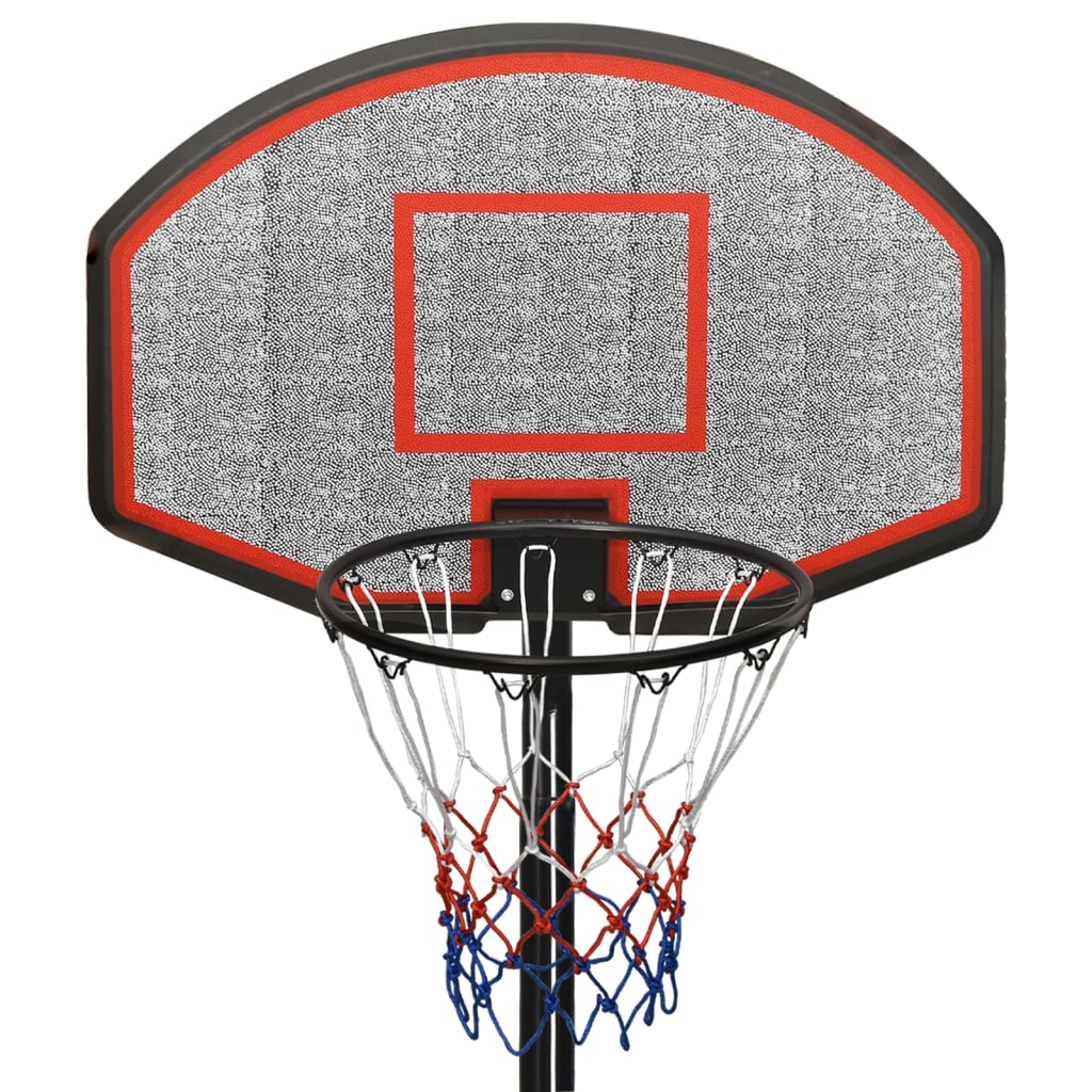 vidaXL basketbola vairogs, melns, 237-307 cm, polietilēns