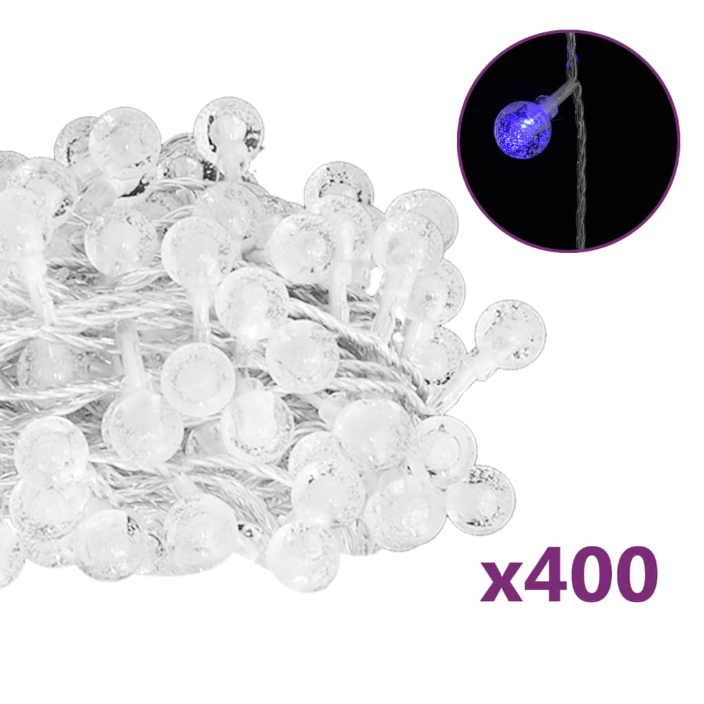 vidaXL LED lampiņu virtene, 40 m, 400 zilas LED, 8 funkcijas