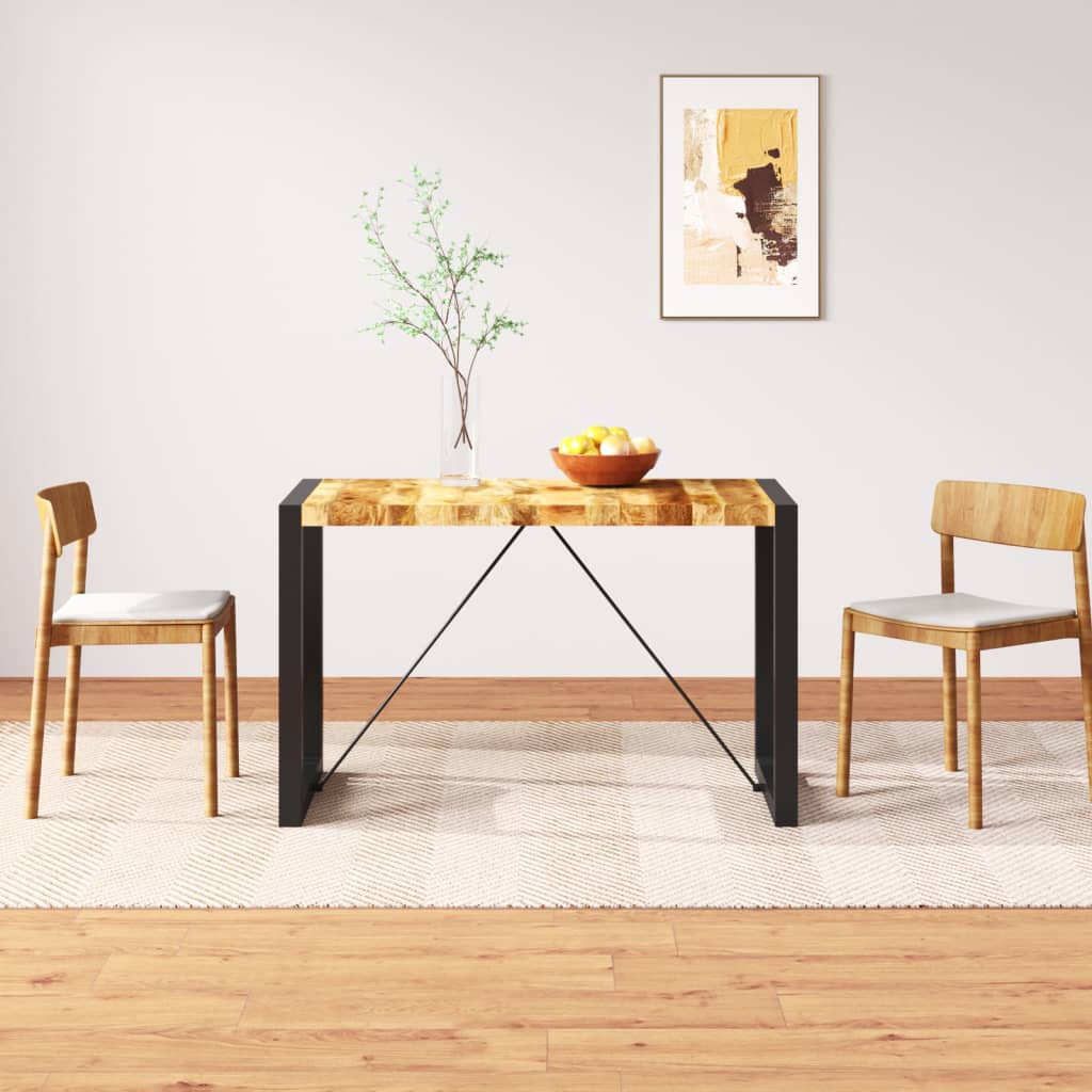 vidaXL virtuves galds, 120 cm, neapstrādāts mango masīvkoks